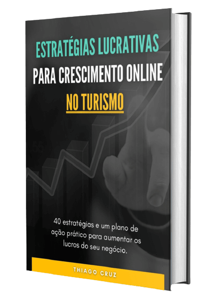 Capa de Ebook 3D- Estratégias Lucrativas Online no Turismo