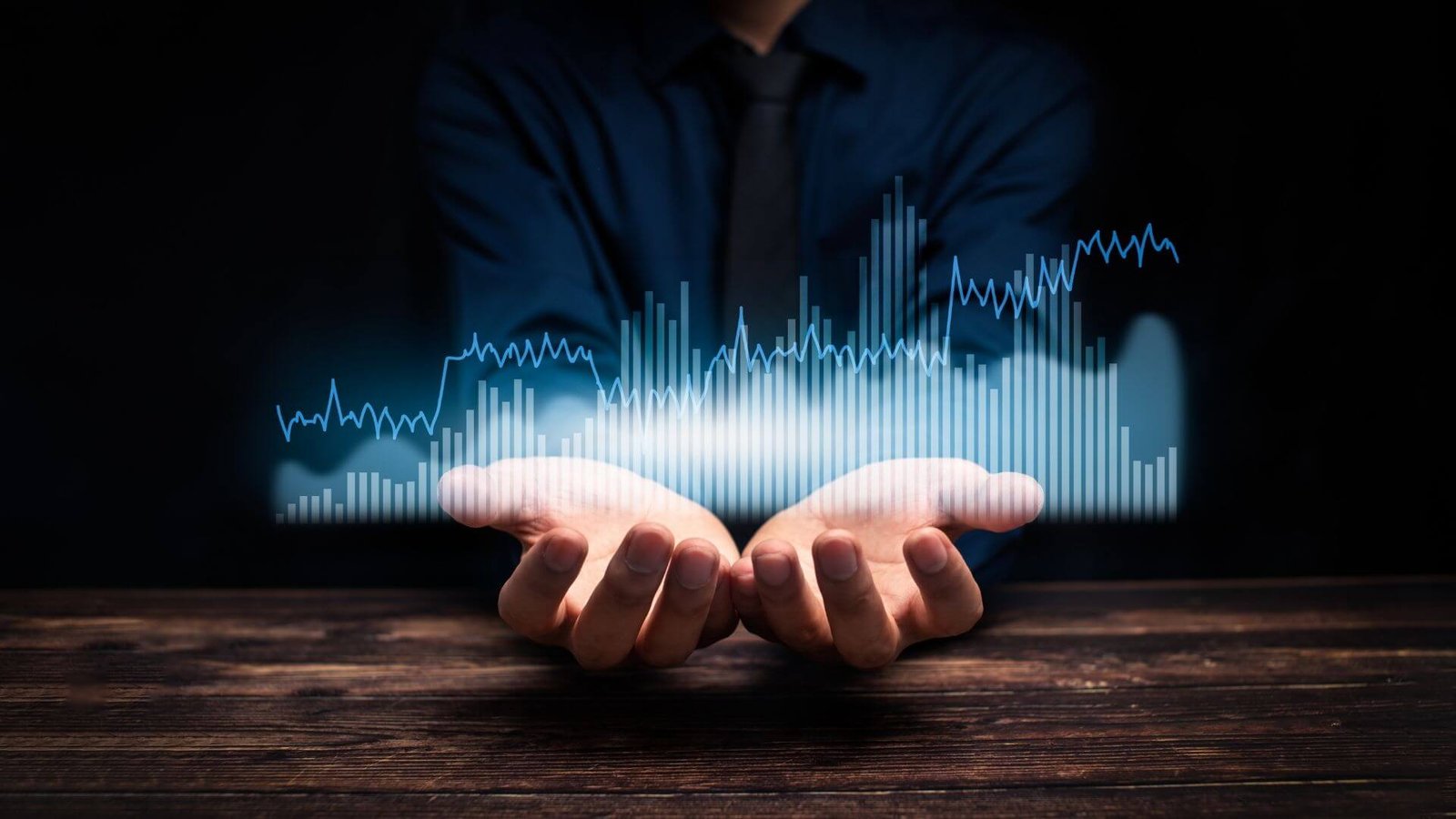 Analytics hands data visual