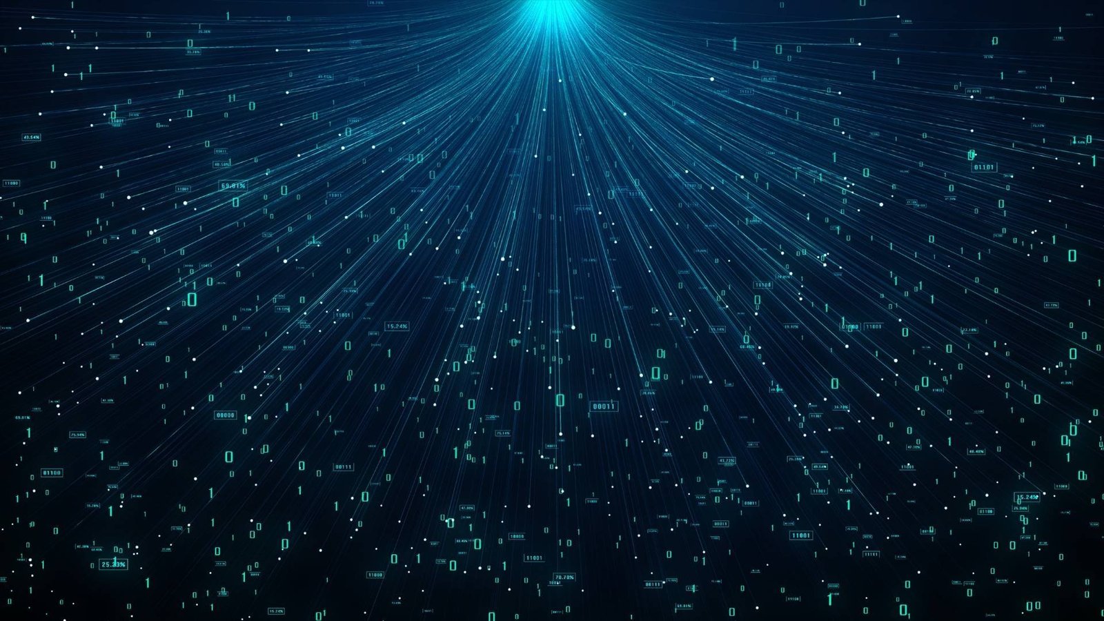 Blue data particles