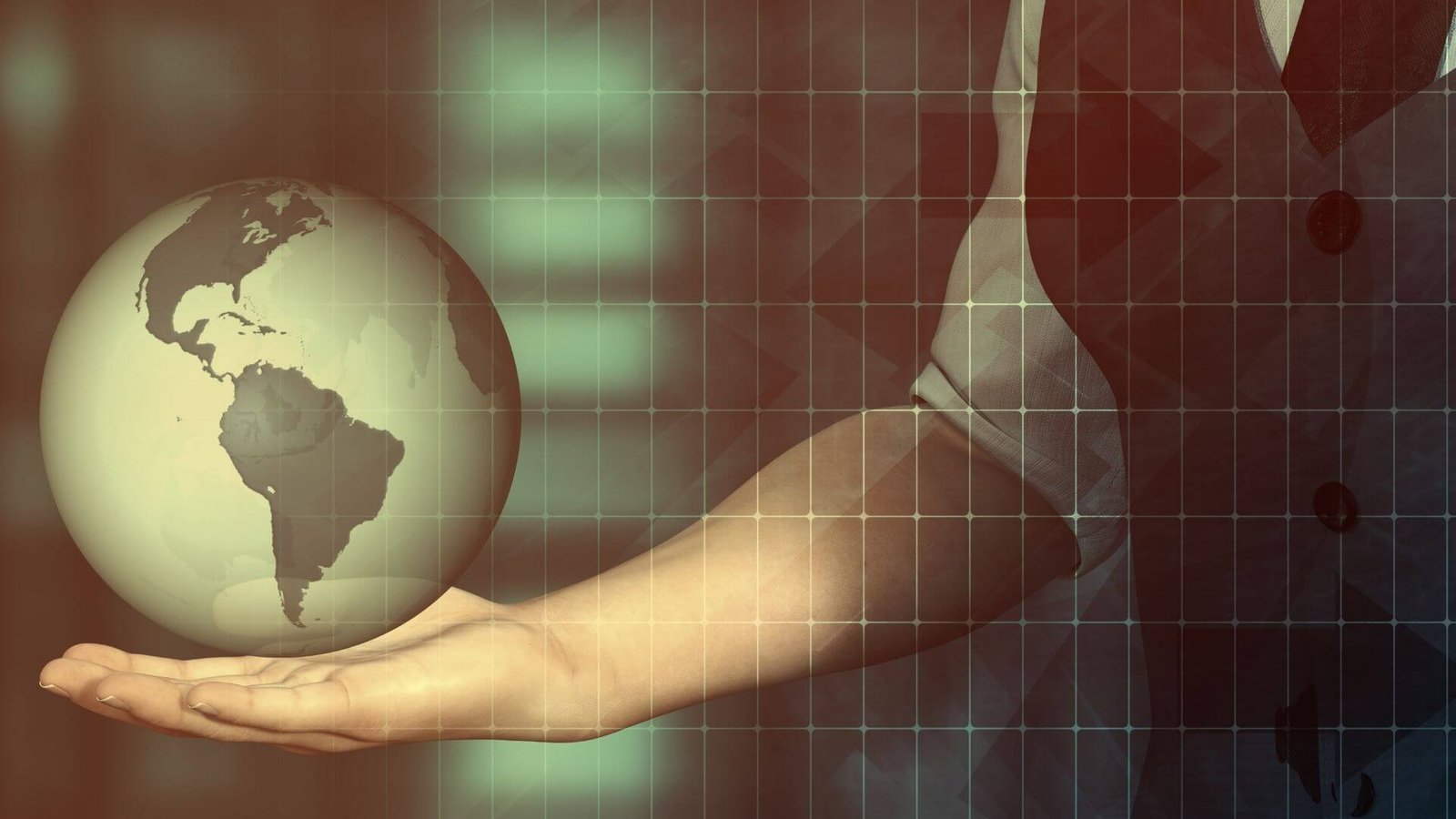 Travel globe business hand